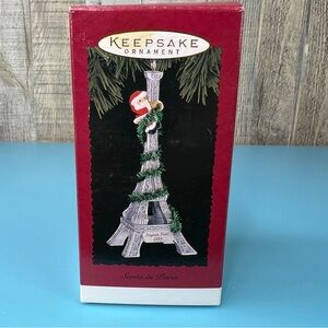 Hallmark Keepsake Ornament Handcrafted Dated 1993 Santa In Paris